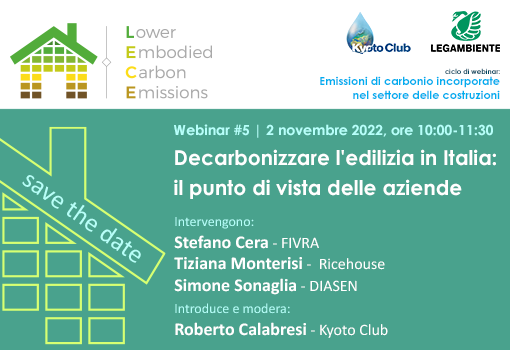 Webinar #5 Decarbonizzare l’edilizia in Italia: il punto di vista delle aziende